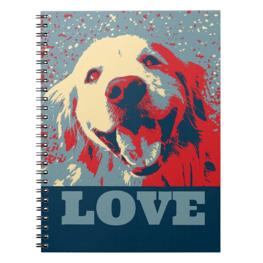 Golden Retriever Stylized Love Notitieboek (Voorkant)