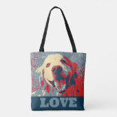 Golden Retriever Stylized Love Tote Bag (Achterkant)