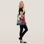 Golden Retriever Stylized Love Tote Bag (Op model)