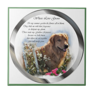Golden Retriever Summer Garden Tegeltje
