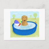 Golden Retriever "Summertime" Briefkaart (Voorkant)