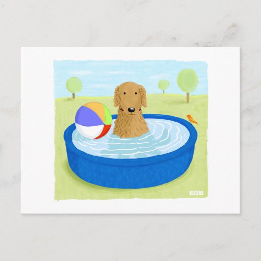 Golden Retriever "Summertime" Briefkaart (Voorkant)