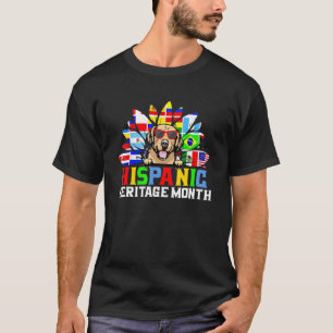 Golden Retriever Sunflower National Hispanic Herit T-shirt