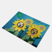 Golden Retriever Sunflower Welkom Deurmat (Schuin)