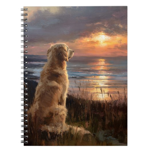 Golden Retriever Sunset Notitieboek (Voorkant)
