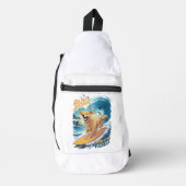 Golden Retriever Surfen Veroveraar Sling Bag (Voorkant)