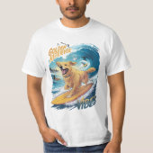 Golden Retriever Surfen Veroveraar T-shirt (Voorkant)