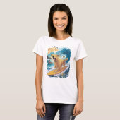 Golden Retriever Surfen Veroveraar T-shirt (Voorkant volledig)