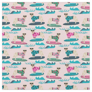 Golden Retriever Surfing Fabric - hondensurfen Stof