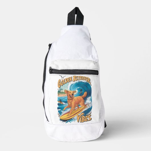 Golden Retriever Surfparadijs Sling Bag (Voorkant)