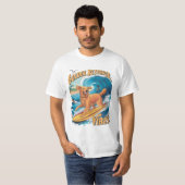 Golden Retriever Surfparadijs T-shirt (Voorkant volledig)