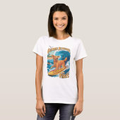 Golden Retriever Surfparadijs T-shirt (Voorkant volledig)