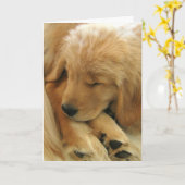 Golden Retriever Sweet Puppy Moederdag Kaart (Gele Bloem)