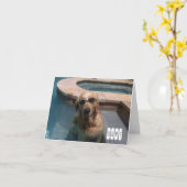 Golden Retriever Swimming Birthday Card Kaart (Gele Bloem)