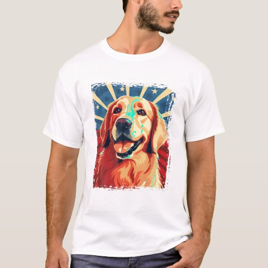 Golden Retriever T Shirt voor Kind Jongens Meisjes (Voorkant)
