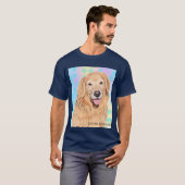 Golden retriever T-shirt with Paw print Tシャツ (Voorkant volledig)