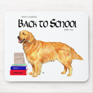 Golden Retriever Terug naar School Muismat