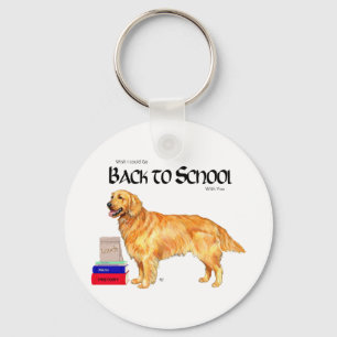 Golden Retriever Terug naar School Sleutelhanger