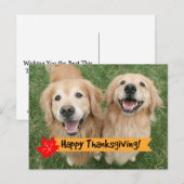 Golden Retriever Thanksgiving Day Wishes Feestdagenkaart (Voorkant / Achterkant)