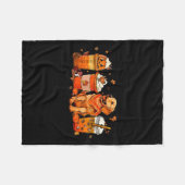 Golden Retriever Thanksgiving Fall Coffee Pumpkin  Fleece Deken (Voorkant (Horizontaal))