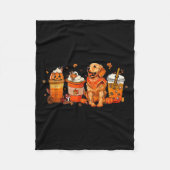 Golden Retriever Thanksgiving Fall Coffee Pumpkin  Fleece Deken (Voorkant)