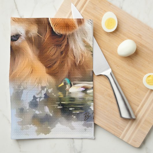 Golden Retriever Theedoek (Quarter Fold)