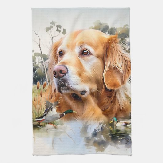 Golden Retriever Theedoek (Verticaal)