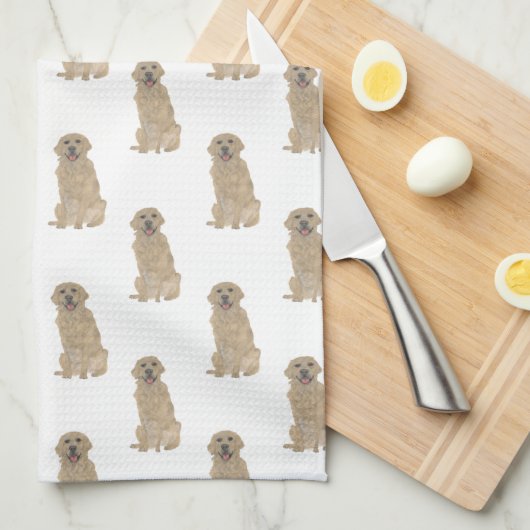 Golden Retriever Theedoek (Quarter Fold)