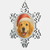 Golden Retriever Tin Sneeuwvlok Ornament (Rechts)