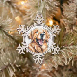 Golden Retriever  Tin Sneeuwvlok Ornament