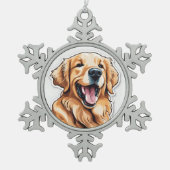 Golden Retriever Tin Sneeuwvlok Ornament (Voorkant)