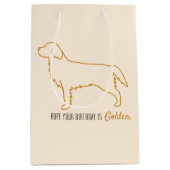 Golden Retriever Tissue Paper  Medium Cadeauzakje (Voorkant)