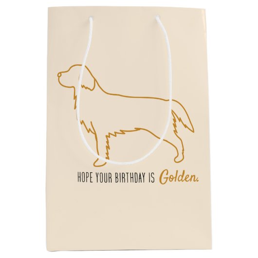 Golden Retriever Tissue Paper  Medium Cadeauzakje (Voorkant)
