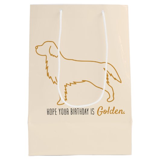 Golden Retriever Tissue Paper  Medium Cadeauzakje (Achterkant)
