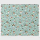 GOLDEN RETRIEVER TOILE Aqua Cadeaupapier (Vlak)