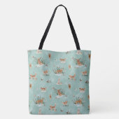 GOLDEN RETRIEVER TOILE Aqua Tote Bag (Achterkant)