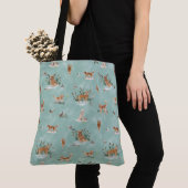 GOLDEN RETRIEVER TOILE Aqua Tote Bag (Dichtbij)