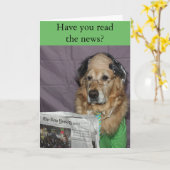 Golden Retriever Top Dad Vaderdag Nieuws Kaart (Gele Bloem)