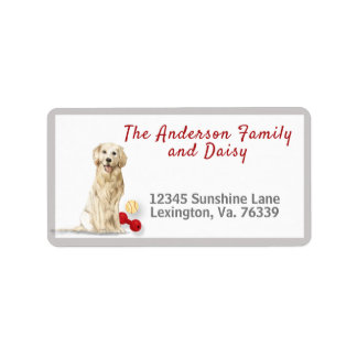 Golden Retriever Toys Home Return Address Etiket