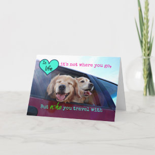 Golden Retriever Travel Friendship Feestdagen Kaart