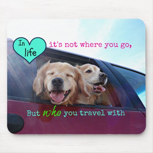 Golden Retriever Travel Friendship Muismat (Voorkant)