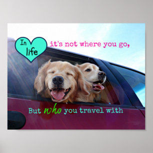 Golden Retriever Travel Friendship Poster