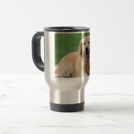 Golden Retriever Travel Mug Reisbeker (Voorkant links)
