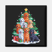 Golden Retriever Tree Christmas Xmas Squad Mannen  Magneet (Voorkant)