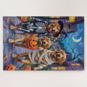 Golden Retriever Trick-or-Treating Halloween Legpuzzel (Horizontaal)