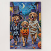 Golden Retriever Trick-or-Treating Halloween Legpuzzel (Verticaal)