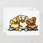 Golden Retriever Trio Briefkaart (Voorkant / Achterkant)