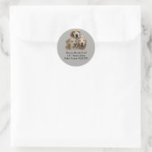 Golden Retriever Trio Retouradresstempel Ronde Sticker (Tas)