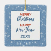 Golden Retriever Truck Trio Kerstmis Keramisch Ornament (Achterkant)