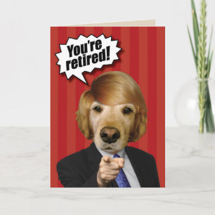 Golden Retriever Trump look-Alike Retirement Kaart